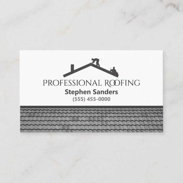 Tarjeta De Visita Empresa de construcción de techos profesionales (Anverso)