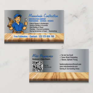 Tarjeta De Visita Empresa de Construcción Hombre herramienta CARICAT