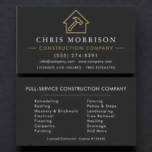 Tarjeta De Visita Empresa de Construcción Profesional