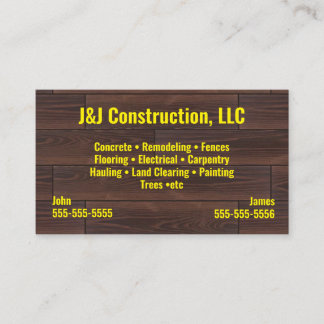 Tarjeta De Visita Empresa de construcción - Wood Business Card