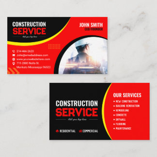 Tarjeta De Visita Empresa de construcción y remodelación