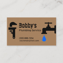 Tarjeta De Visita Empresa de diseño cromado del servicio de fontaner