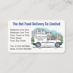 Tarjeta De Visita Empresa de entrega de comida caliente
