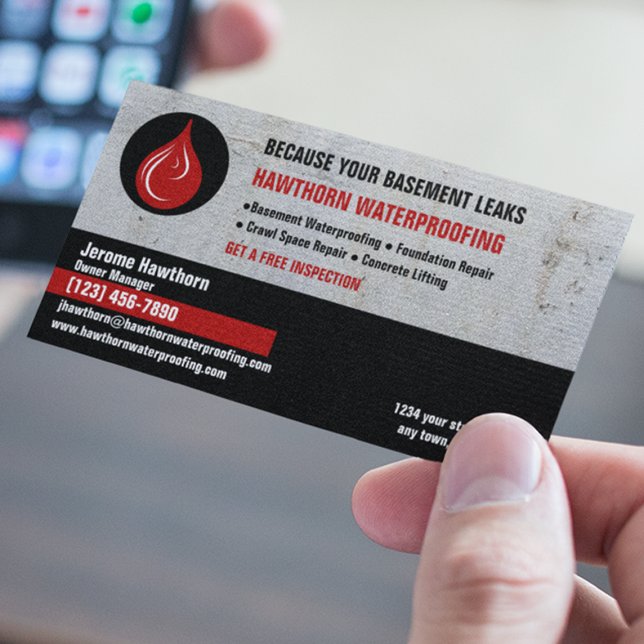 Tarjeta De Visita Empresa de impermeabilización Red (Subido por el creador)