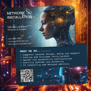 Tarjeta De Visita Empresa de instalación de red futurista