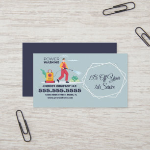 Tarjeta De Visita Empresa de lavado a presión ilustrada