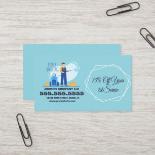 Tarjeta De Visita Empresa de lavado a presión ilustrada B