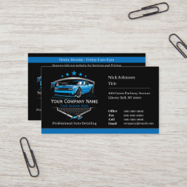 Tarjeta De Visita Empresa de lavado de automóviles de detailing auto