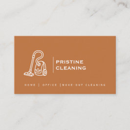 Tarjeta De Visita Empresa de Limpieza de Terracota Moderna QR Minima