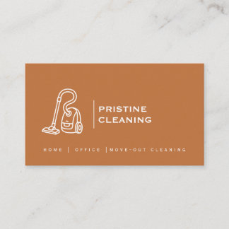 Tarjeta De Visita Empresa de Limpieza de Terracota Moderna QR Minima
