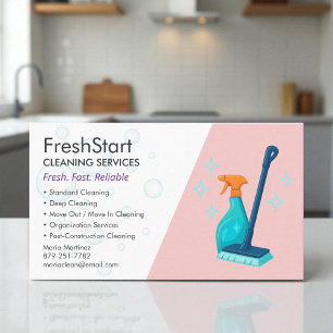 Tarjeta De Visita Empresa de Limpieza Elegante