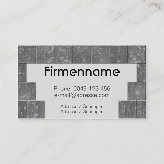 Tarjeta De Visita empresa de maestro de enladrillador (Anverso)