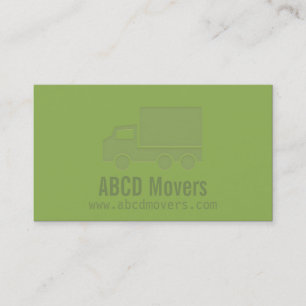 Tarjeta De Visita Empresa de Mudanzas Modernas Verdes Letterpress