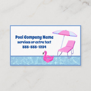 Tarjeta De Visita Empresa de Piscinas Agua y Flotador