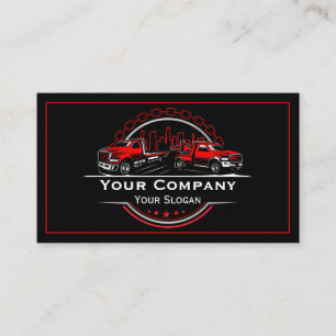 Tarjeta De Visita Empresa de Remolque Profesional, Servicio de Trans