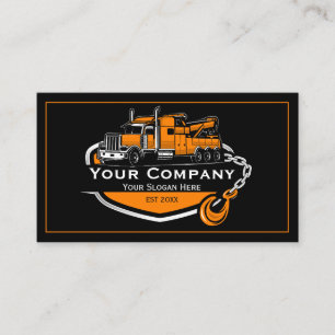 Tarjeta De Visita Empresa de Remolque Profesional, Servicio de Trans