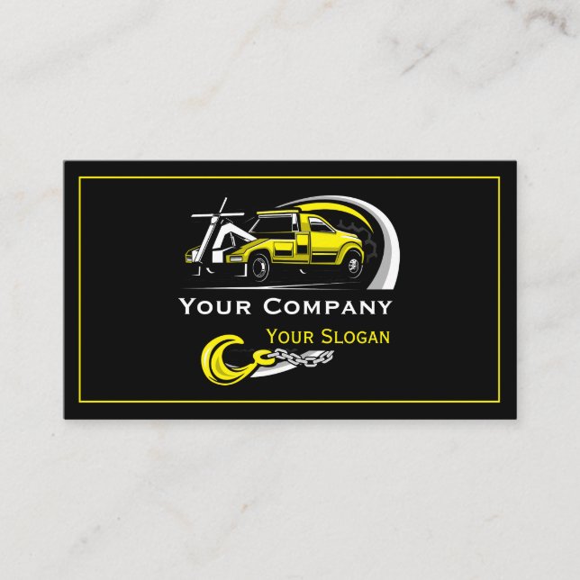 Tarjeta De Visita Empresa de Remolque Profesional, Servicio de Trans (Anverso)