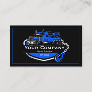 Tarjeta De Visita Empresa de Remolque Profesional, Servicio de Trans
