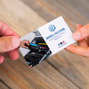 Tarjeta De Visita Empresa de reparación de impresoras   Foto simple 