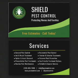 Tarjeta De Visita Empresa de Servicio de Control de Plagas Profesion