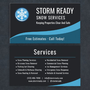 Tarjeta De Visita Empresa de Servicio de Remoción de Nieve Profesion