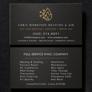 Tarjeta De Visita Empresa de Servicios de CVC Black Gold Metálico