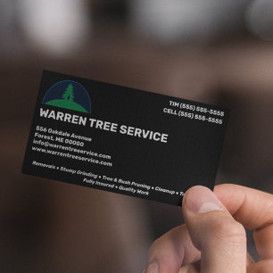 Tarjeta De Visita Empresa de servicios de eliminación de árboles