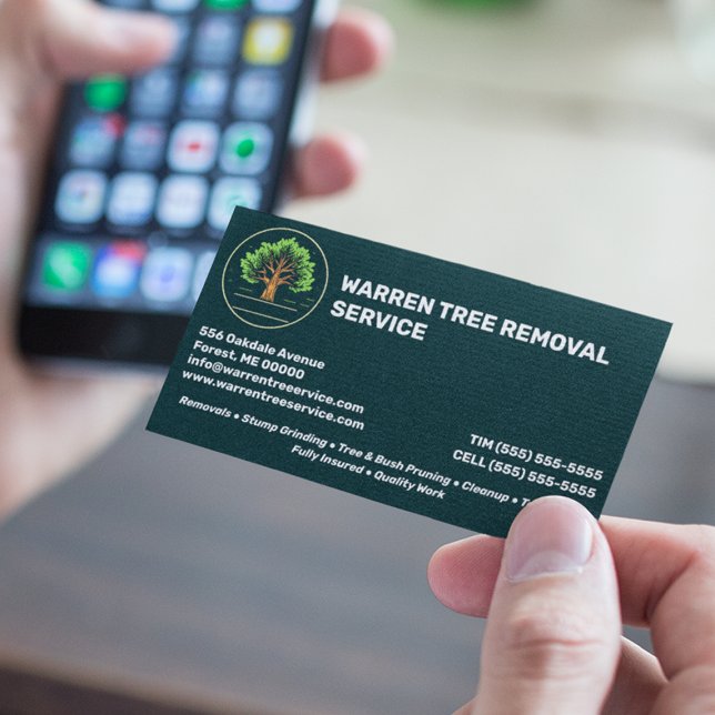 Tarjeta De Visita Empresa de servicios de eliminación de árboles (Subido por el creador)