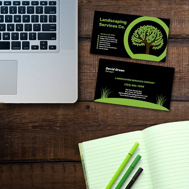 Tarjeta De Visita Empresa de servicios de paisajismo (Subido por el creador)