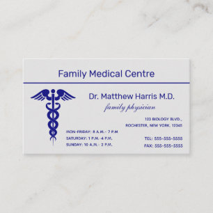 Tarjeta De Visita Empresa editable Caduceus Medical Profesional
