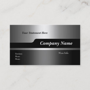 Tarjeta de visita Empresa Elegante Negro Plata