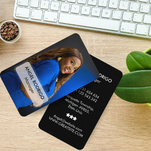 Tarjeta De Visita Empresa fotográfica minimalista para gerentes y em