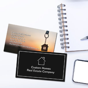 Tarjeta De Visita Empresa Inmobiliaria Fotografía Atardecer Moderna
