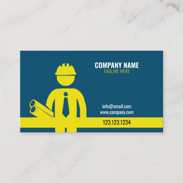 Tarjeta De Visita Empresa moderna de construcción de edificios senci (Anverso)