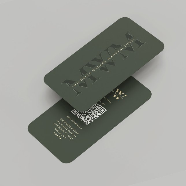 Tarjeta De Visita Empresa moderna Monograma Dark Green Marketing (Modern Company Monogram Dark Green Gold Marketing Business Card
)