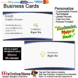 Tarjeta De Visita Empresa Modernista Minimalista Logotipo Azul con 3