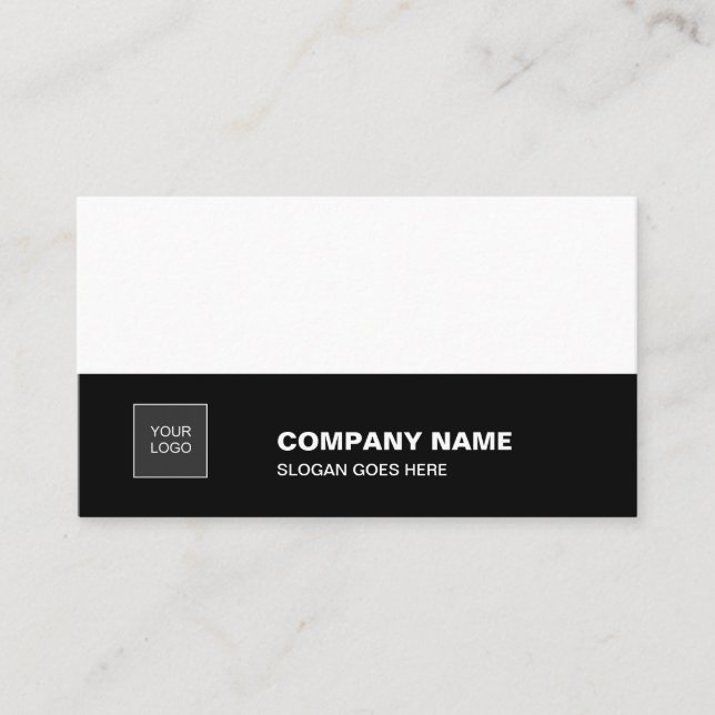 Tarjeta De Visita Empresa profesional Creative Black White Sleek (Anverso)