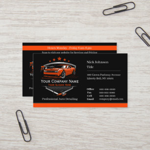 Tarjeta De Visita Empresa profesional de lavado de automóviles con d
