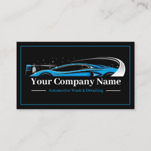 Tarjeta De Visita Empresa profesional de lavado de autos con detalle