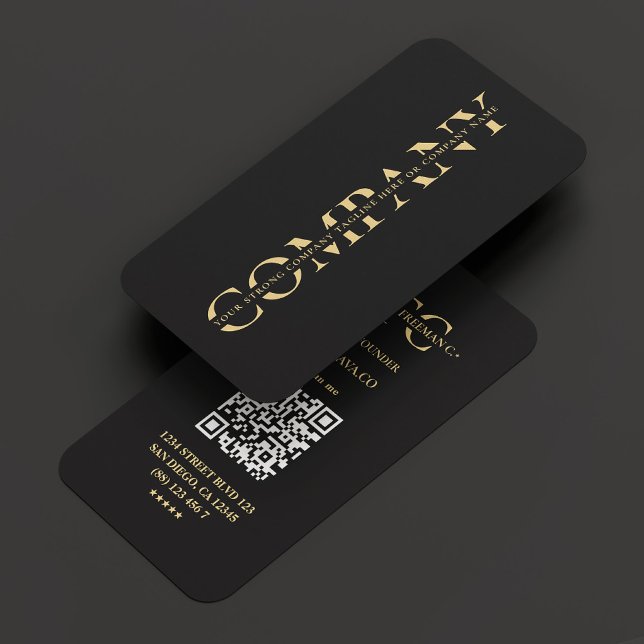 Tarjeta De Visita Empresa profesional moderna Monograma negro (Professional Modern Company Monogram Black Business Card
)