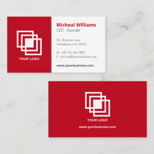 Tarjeta De Visita Empresa profesional simple Red Gray Business C