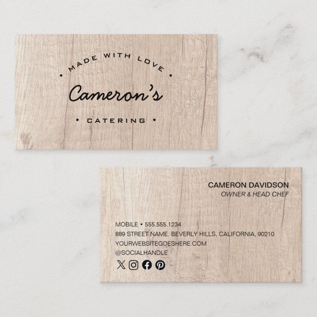 Tarjeta De Visita Empresa única de restauración de Personalizables d (Anverso / Reverso)