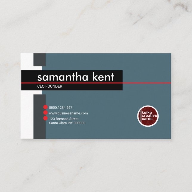Tarjeta De Visita Empresaria elegante simple del CEO del fundador, (Anverso)