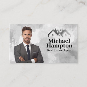 Tarjeta De Visita Empresario en traje   Logotipo inmobiliario
