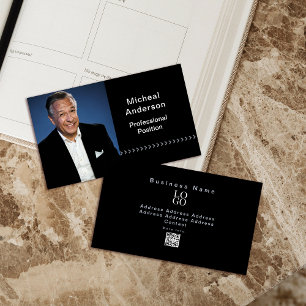 Tarjeta De Visita Empresario Profesional Moderno Foto Negro