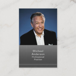 Tarjeta De Visita Empresario Profesional Moderno Photo Black Silver