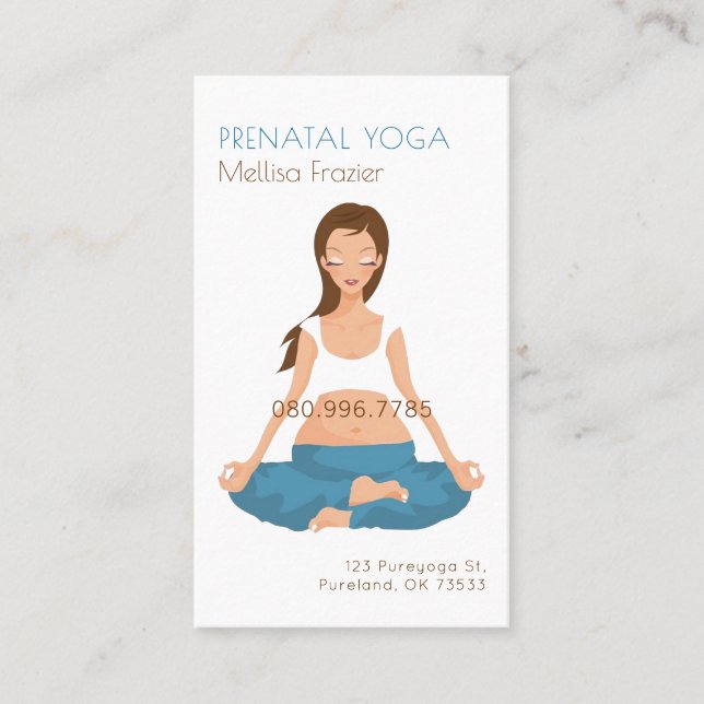 Tarjeta De Visita Empresarios/instructores de yoga prenatal (Anverso)