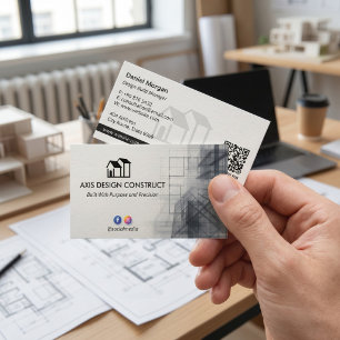 Tarjeta De Visita Empresas de Diseño y Construcción Boceto Blanco