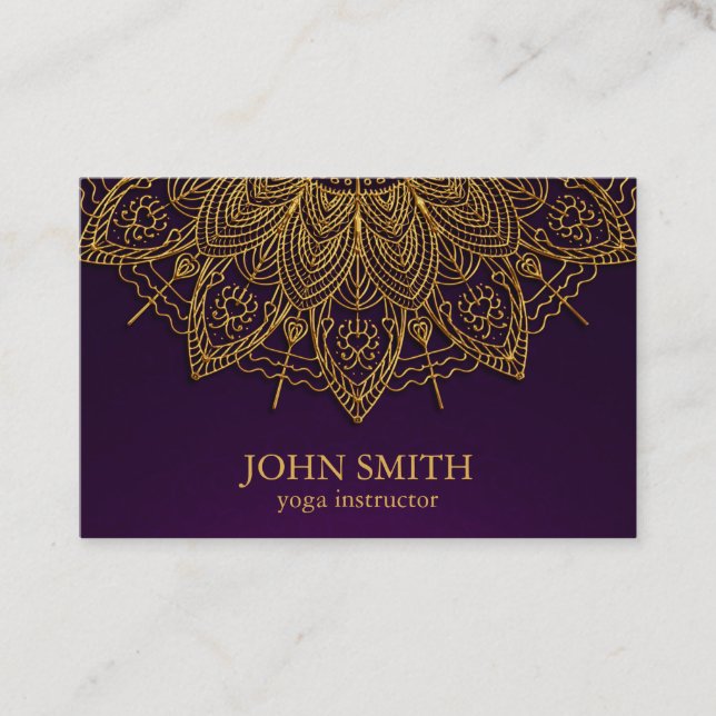 Tarjeta De Visita Empresas modernas de instructores de yoga de Manda (Anverso)
