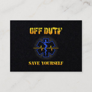 Tarjeta De Visita EMS Off Duty Ahorrarse Divertido Rescate Paramédi